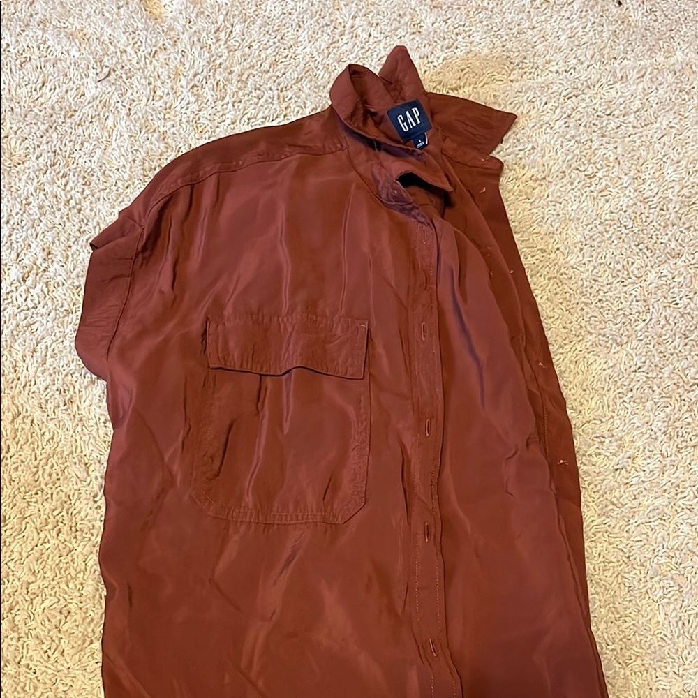 GAP Brown Button-Up Shirt